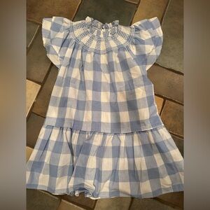Pinch Blue and White Buffalo Check Dress short
